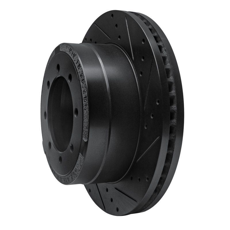 Ford F-350 Super Duty Brake Rotor (1) - Rear Right - R1 Concepts - Drilled & Slotted - Black - `11-`22